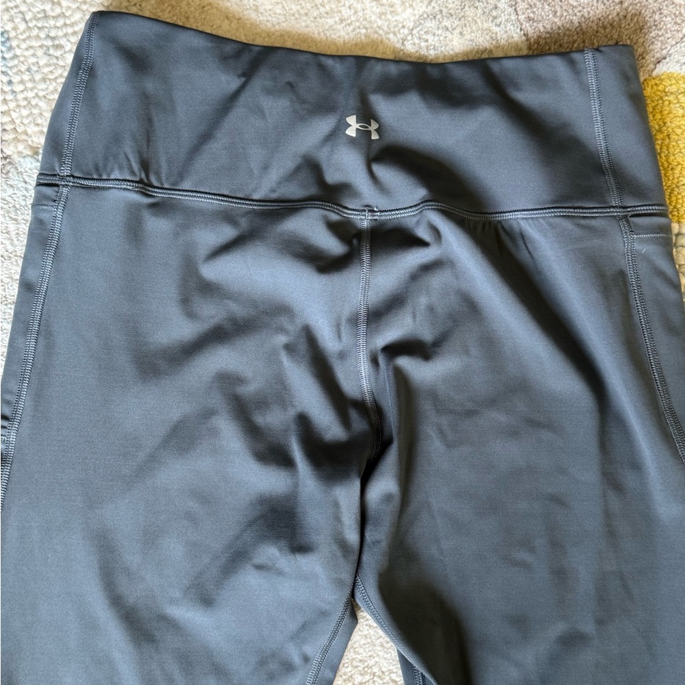 Under Armour Steel Gray Leggings with Side Pocket - UA Movement Flare Pant - Picture 7 of 9